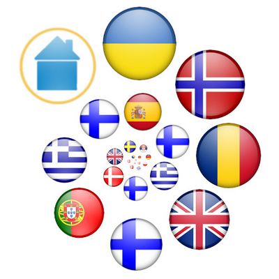 Flag logo by Stefan Engel showing the winning countries in reverse chronological order