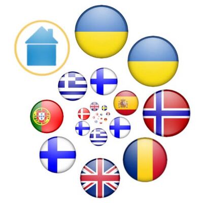 Flag logo by Stefan Engel showing the winning countries in reverse chronological order